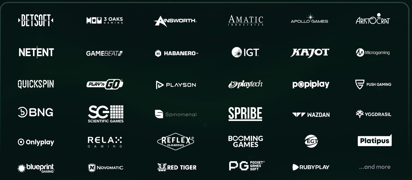 Fournisseurs de Rivo Casino : Betsoft, NetEnt, Play'n GO, Playtech, Yggdrasil, Red Tiger, Microgaming, Novomatic et d'autres